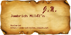 Jambrich Milán névjegykártya