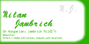 milan jambrich business card